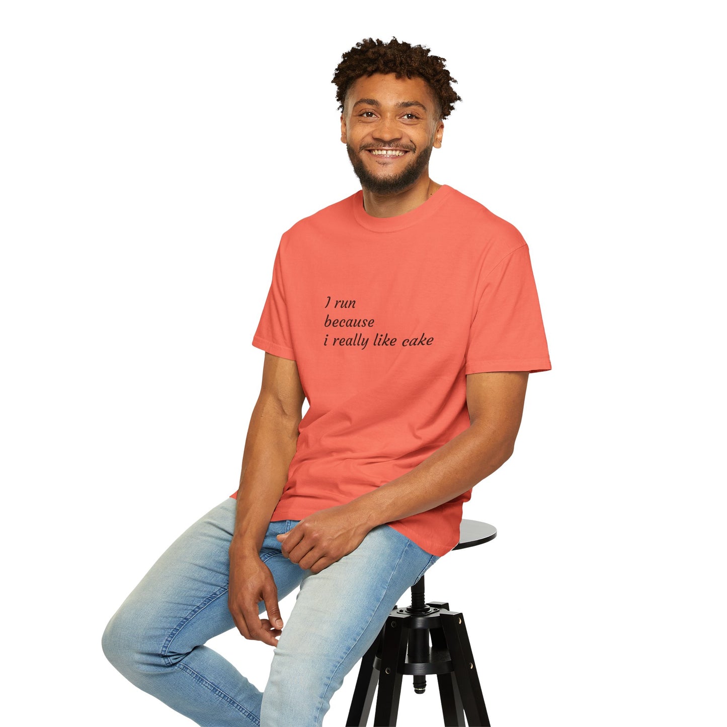 T-Shirt - I Run Because I Really Like Cake - Unisex Garment-Dyed Tee