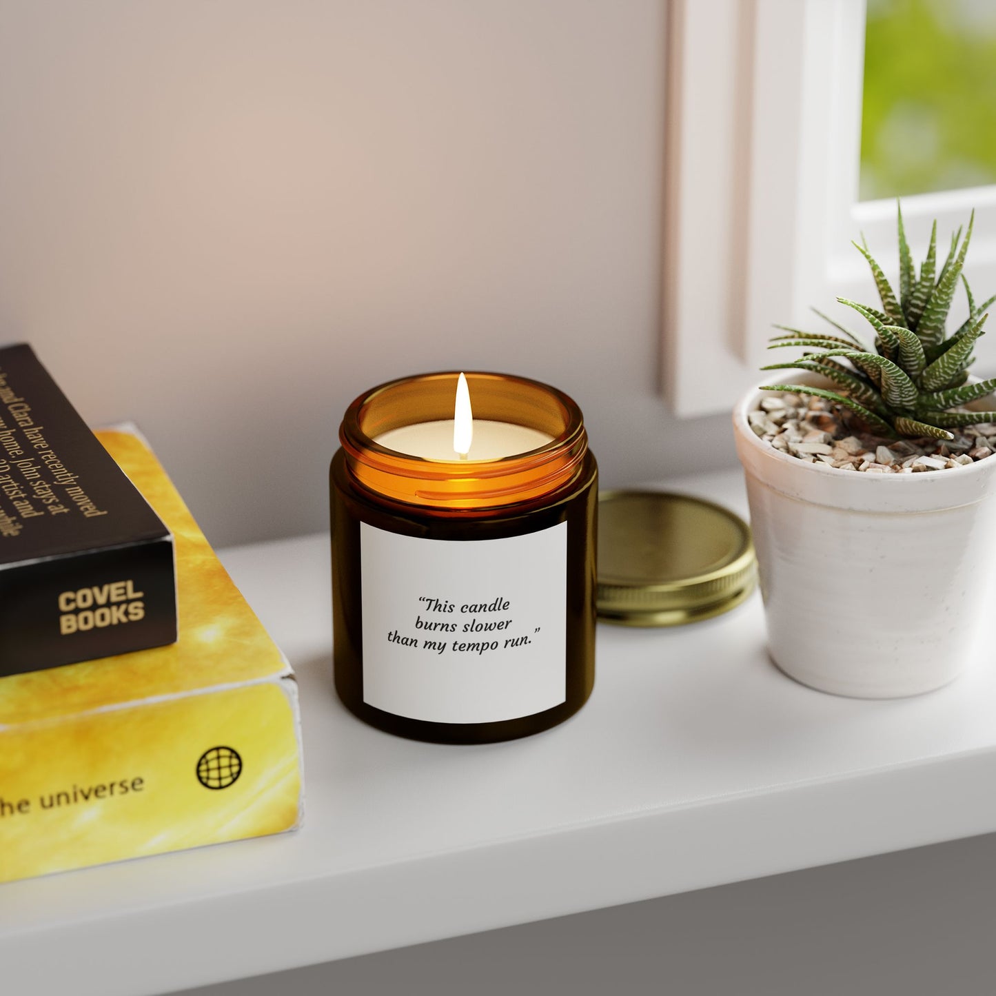Candle Set, Coconut Apricot Wax, Marathon Training Theme