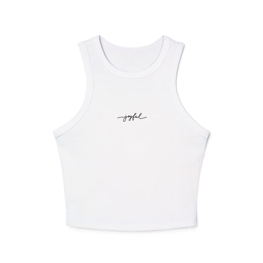 Racer Tank Top - Summer Essential with Joyful Word Printed